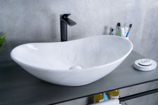 Раковина Gid Ws9811 54468 накладная под камень глянцевая 61x37x15